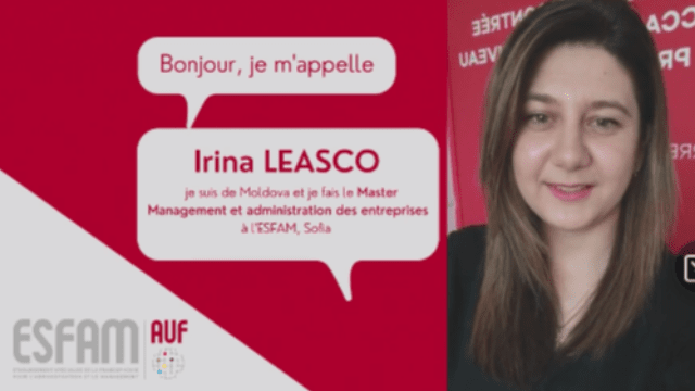 A regarder un témoignage de Irina Leasco, étudiante à l'ESFAM​​​.